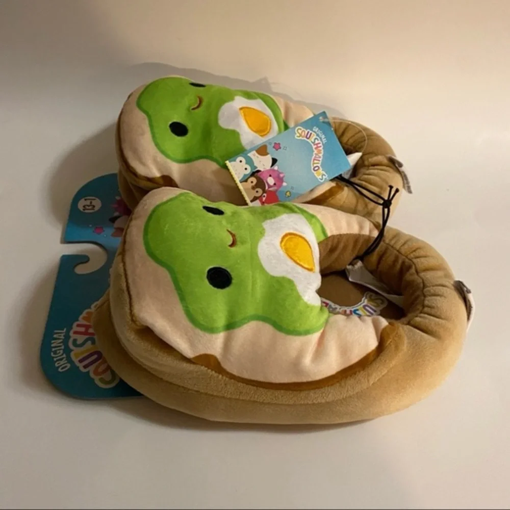 Squish‎ mallows Slippers Girls Size 13-1 Plush Avocado Toast Slip On Shoes